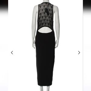 NWT Halston Heritage Black Crochet Sleeveless Ribbed Sweater Dress Size XL  $475
